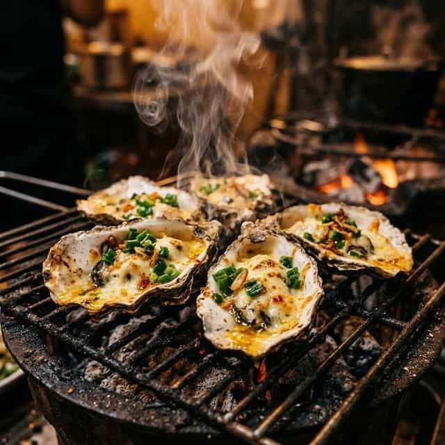 Hàu Nướng Phô Mai — Hàu tươi, phô mai bơ tỏi tan chảy