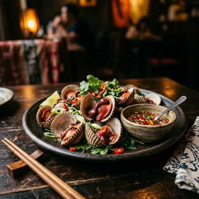 Sò Huyết Nướng Mỡ Hành — Béo ngậy, mỡ hành phi thơm nức